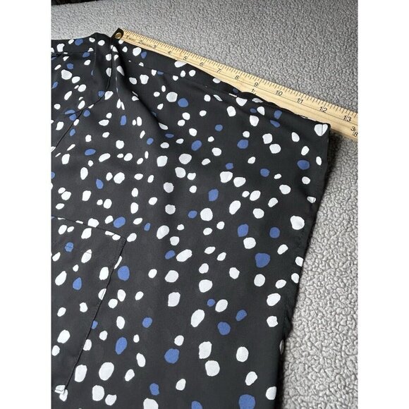 Torrid 4 Top 4X Black Blue White Polka Dot Zip Neck Popover Lightweight Office - Picture 6 of 8